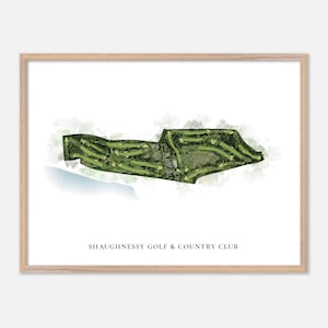 Shaughnessy Golf & Country Club in , Kanada - Klassische Aquarell Landkarte | Golfer Geschenk, Golf Wandkunst, Golf Poster Druck, Platz Layout