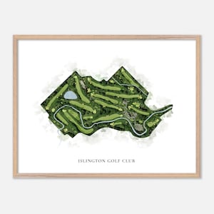 Islington Golf Club in Toronto, Kanada - Klassische Aquarell Landkarte | Golfer Geschenk, Golf Wandkunst, Golf Poster Druck, Platz Layout