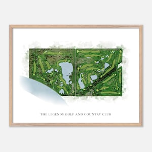 The Legends Golf and Country Club a Sherwood Park, Canada - Mappa classica ad acquerello / Regalo per golfisti, Arte murale per golf, Stampa poster per golf