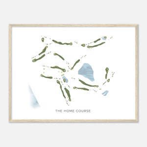 The Home Place, Washington - Moderne Aquarell Landkarte | Golfer Geschenk, Golf Wandkunst, Golf Poster Druck, Platz Layout