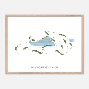 Iron Horse Golf Club in Ashland, Nebraska - Modern Watercolor Map | Golfer Gift, Golf Wall Art, Golf Poster Print, Course Layout