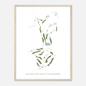 Wild Rock Golf Club in The Wilderness, Wisconsin - Moderne Aquarell Landkarte | Golfer Geschenk, Golf Wandkunst, Golf Poster Druck, Platz Layout