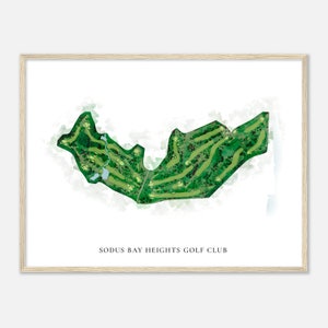 Sodus Bay Höhen Golf Club, New York - Klassische Aquarell Karte | Golfer Geschenk, Golf Wandkunst, Golf Poster Druck, Platz Layout