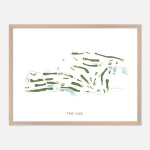 The VUE in Hamden, Connecticut - Modern Watercolor Map | Golfer Gift, Golf Wall Art, Golf Poster Print, Course Layout