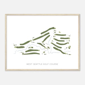 West Keattle Golf Club, Washington - Moderne Aquarell Landkarte | Golfer Geschenk, Golf Wandkunst, Golf Poster Druck, Platz Layout