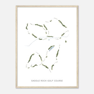 Parcours de golf de Saddle Rock, Colorado - Carte aquarelle moderne | Cadeau golfeur, oeuvre d'art murale de golf, impression d'affiche de golf, aménagement du parcours
