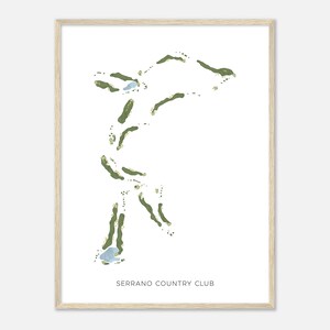 Serrano Country Club, California - Modern Watercolor Map | Golfer Gift, Golf Wall Art, Golf Poster Print, Course Layout