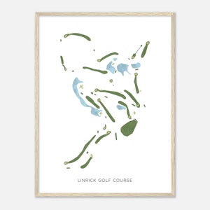 Linrick Golf Course, South Carolina - Modern Watercolor Map | Golfer Gift, Golf Wall Art, Golf Poster Print, Course Layout