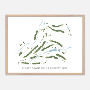 Cherry Downs Golf & Country Club a Pickering, Canada - Mappa moderna ad acquerello / Regalo per golfisti, Arte murale per golf, Stampa poster per golf