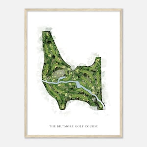 Der Biltmore Golf Club, Florida - Klassische Aquarell Karte | Golfer Geschenk, Golf Wandkunst, Golf Poster Druck, Platz Layout