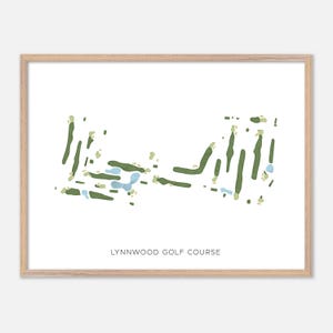 Lynnwood Golf Club in Lynnwood, Washington - Moderne Aquarell Landkarte | Golfer Geschenk, Golf Wandkunst, Golf Poster Druck, Platz Layout