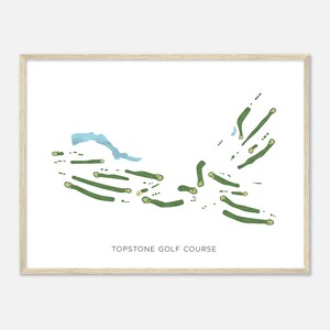 Topstone Golfbaan, Connecticut - Moderne aquarelkaart | Golfer cadeau, golf kunst aan de muur, golf poster print, baanindeling
