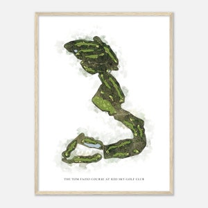 Der Tom Fazio Platz im Red Sky Golf Club, Colorado - Klassische Aquarell Karte | Golfer Geschenk, Golf Wandkunst, Golf Poster Druck, Platz Layout