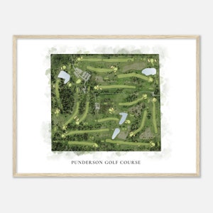 Punderson Golf Course, Ohio - Classic Watercolor Map | Golfer Gift, Golf Wall Art, Golf Poster Print, Course Layout