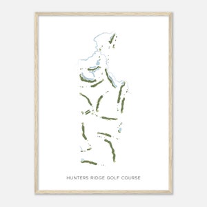 Hunters Ridge Golf Course, Iowa - Modern Watercolor Map | Golfer Gift, Golf Wall Art, Golf Poster Print, Course Layout