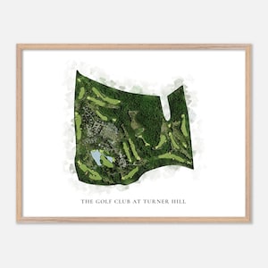 The Golf Club at Turner Hill in Ipswich, Massachusetts - Classic Watercolor Map | Golfer Gift, Golf Wall Art, Golf Poster Print
