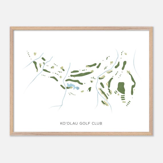 Ko'olau Golf Club in Kaneohe, Hawaii - Modern Watercolor Map