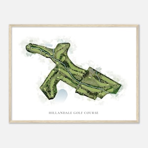 Hillandale Golf Course, North Carolina - Classic Watercolor Map | Golfer Gift, Golf Wall Art, Golf Poster Print, Course Layout