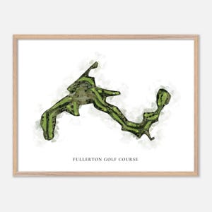 Fullerton Golf Platz in Fullerton, Kalifornien - Klassische Aquarell Karte | Golfer Geschenk, Golf Wandkunst, Golf Poster Druck, Platz Layout