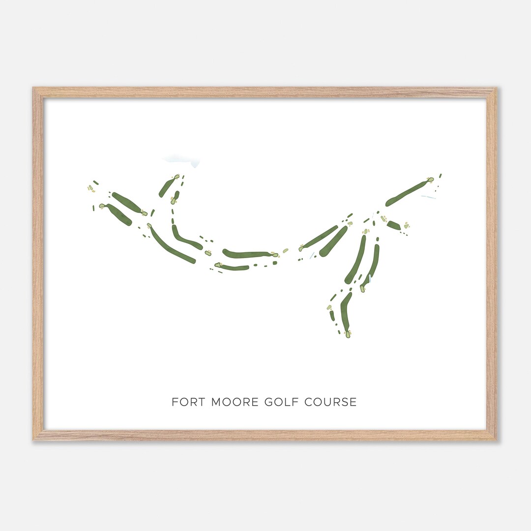 Fort Moore Golf Course in Fort Moore Georgia Modern Watercolor Map