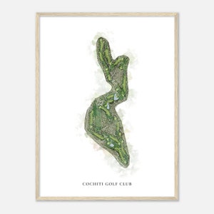 Cochiti Golf Club, New Mexico - Classic Watercolor Map | Golfer Gift, Golf Wall Art, Golf Poster Print, Course Layout