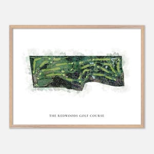 The Redwoods Golf Platz in , Kanada - Klassische Aquarell-Karte | Golfer Geschenk, Golf Wandkunst, Golf Poster Druck, Platz Layout