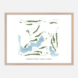 Heron Point Golf Links in, Canada: moderne aquarelkaart | Golfcadeau, golfmuurkunst, golfposterprint, baanindeling