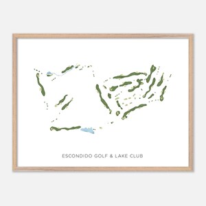 Escondido Golf & Lake Club in Horseshoe Bay, Texas - Moderne Aquarell Karte | Golfer Geschenk, Golf Wandkunst, Golf Poster Druck, Platz Layout