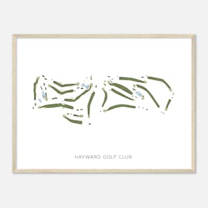 Hayward Golf Club, Wisconsin - Moderne Aquarell Landkarte | Golfer Geschenk, Golf Wandkunst, Golf Poster Druck, Platz Layout