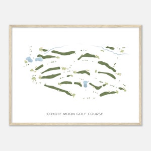Coyote Moon Golf Course, Californië - Moderne aquarelkaart | Golfer cadeau, golf kunst aan de muur, golf poster print, baanindeling