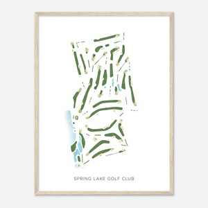 Spring Lake Golf Club, New York - Carte aquarelle moderne | Cadeau golfeur, oeuvre d'art murale de golf, impression d'affiche de golf, aménagement du parcours