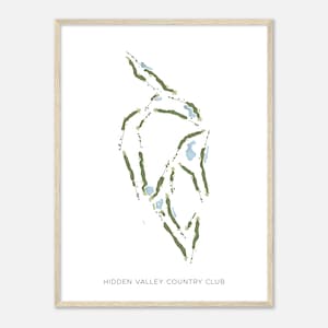 Hidden Valley Country Club, Nevada - Moderne aquarelkaart | Golfer cadeau, golf kunst aan de muur, golf poster print, baanindeling