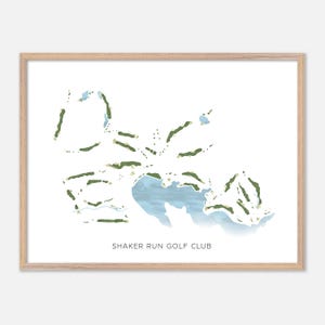 Shaker Run Golf Club in Libanon, Ohio - Moderne Aquarell Landkarte | Golfer Geschenk, Golf Wandkunst, Golf Poster Druck, Platz Layout