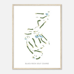 Parcours de golf de Black Rock, Maryland - Carte aquarelle moderne | Cadeau golfeur, oeuvre d'art murale de golf, impression d'affiche de golf, aménagement du parcours