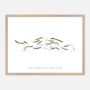 Der Conneticut Golf Club in Easton, Conneticut - Moderne Aquarell Karte | Golfer Geschenk, Golf Wandkunst, Golf Poster Druck, Platz Layout