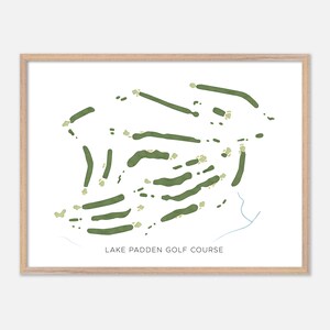 Lake Padden Golf Platz in Bellingham, Washington - Moderne Aquarell Landkarte | Golfer Geschenk, Golf Wandkunst, Golf Poster Druck, Platz Layout