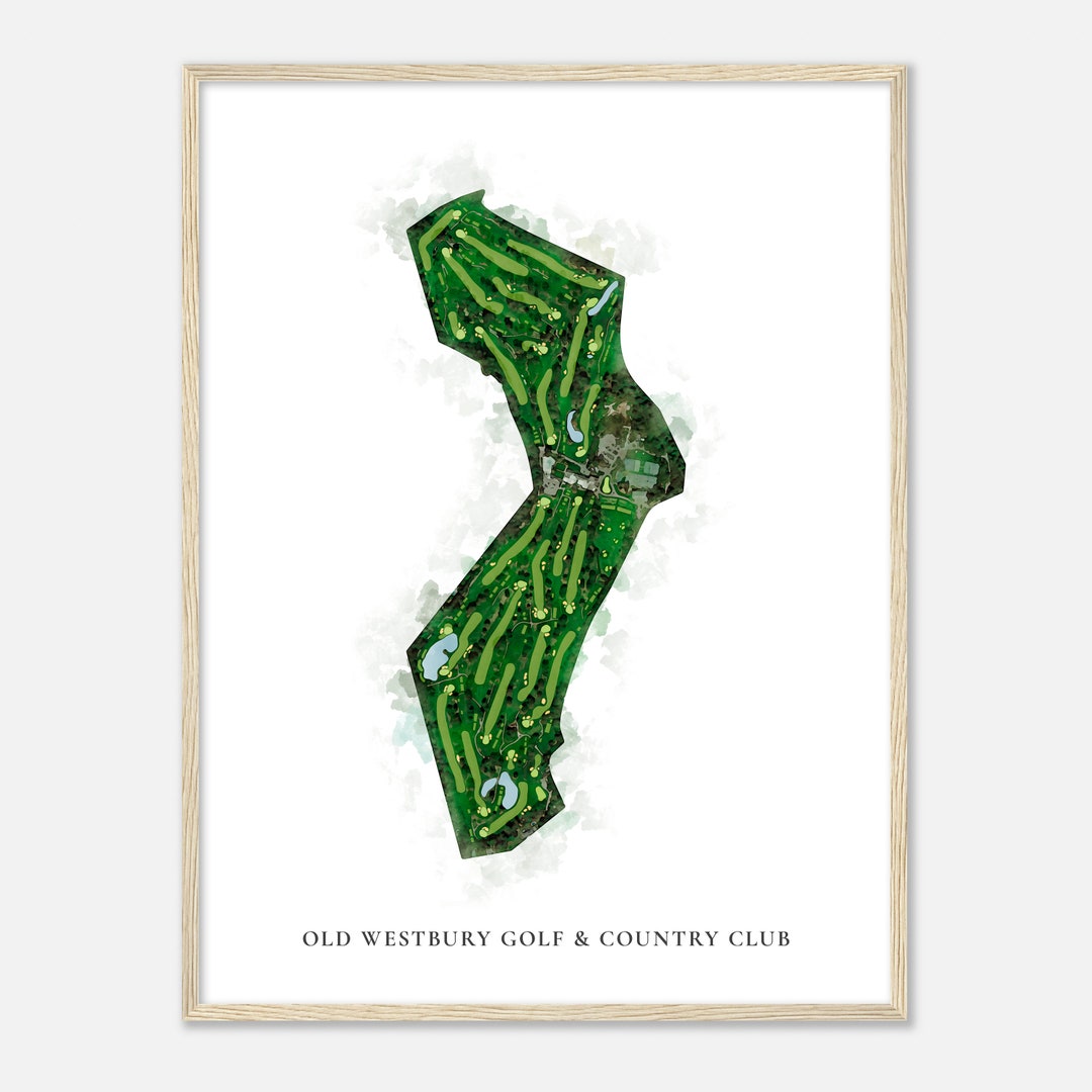 Old Westbury Golf & Country Club, New York Classic Watercolor Map