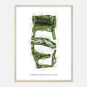Cypress Creek Golf Club, Florida - Classic Watercolor Map | Golfer Gift, Golf Wall Art, Golf Poster Print, Course Layout