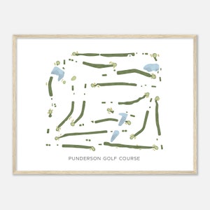Punderson Golf Course, Ohio - Modern Watercolor Map | Golfer Gift, Golf Wall Art, Golf Poster Print, Course Layout