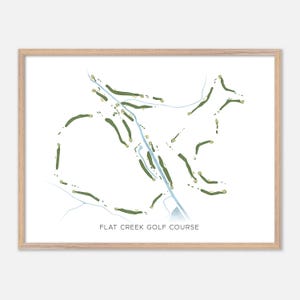 Flat Creek-golfbaan in Peachtree City, Georgia: moderne aquarelkaart | Golfcadeau, golfmuurkunst, golfposterprint, baanindeling