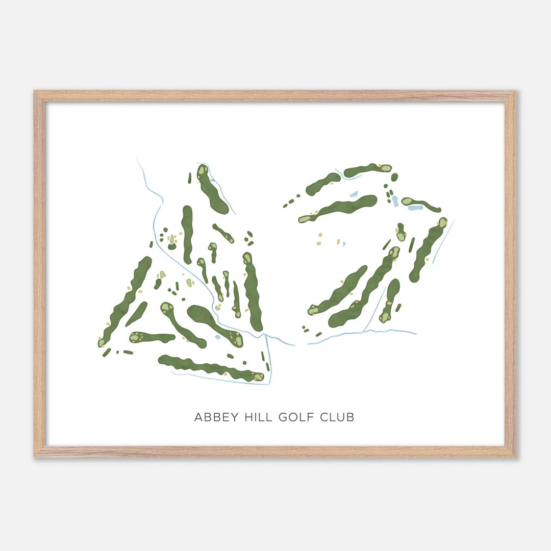 Abbey Hill Golf Club In Milton Keynes England Modern Watercolor Map 