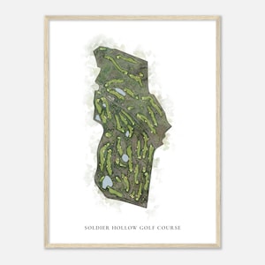 Soldier Hollow Golf Course, Utah - Classic Watercolor Map | Golfer Gift, Golf Wall Art, Golf Poster Print, Course Layout