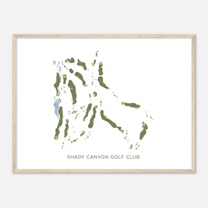 Shady Canyon Golf Club, Californie - Carte aquarelle moderne | Cadeau golfeur, oeuvre d'art murale de golf, impression d'affiche de golf, aménagement du parcours
