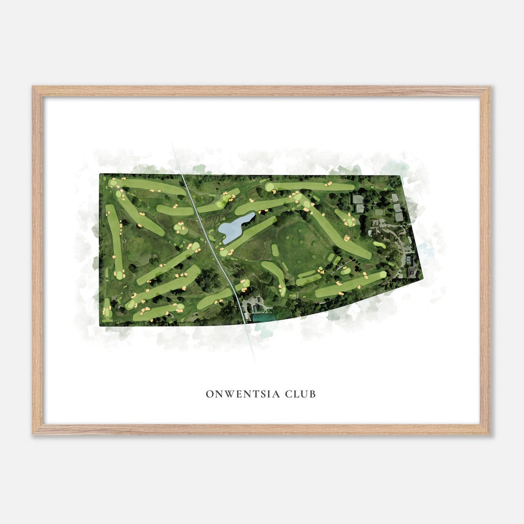 Onwentsia Club in Lake Forest, Illinois - Classic Watercolor Map