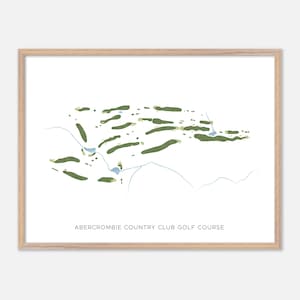 Campo da golf Abercrombie Country Club a , Canada - Mappa moderna ad acquerello / Regalo per golfisti, Arte murale da golf, Stampa poster da golf, Layout del campo