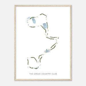 The Grove Country Club, Illinois - Modern Watercolor Map | Golfer Gift, Golf Wall Art, Golf Poster Print, Course Layout