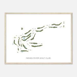 Indian River Golf Club, Michigan - moderne aquarelkaart | Golfer cadeau, golf kunst aan de muur, golf poster print, baanindeling