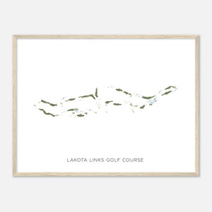 Parcours de golf de Lakota Links, Colorado - Carte aquarelle moderne | Cadeau golfeur, oeuvre d'art murale de golf, impression d'affiche de golf, aménagement du parcours