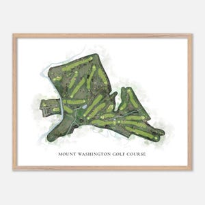 Mount Washington Golf Platz in Bretton Woods, New Hampshire - Klassische Aquarell Karte | Golfer Geschenk, Golf Wandkunst, Golf Poster Druck