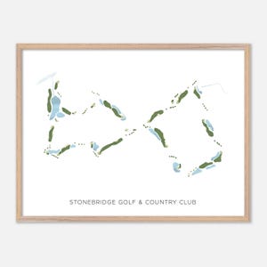 Stonebridge Golf & Country Club a , Canada - Mappa moderna ad acquerello / Regalo per golfisti, Arte murale per golf, Stampa poster per golf, Layout del campo